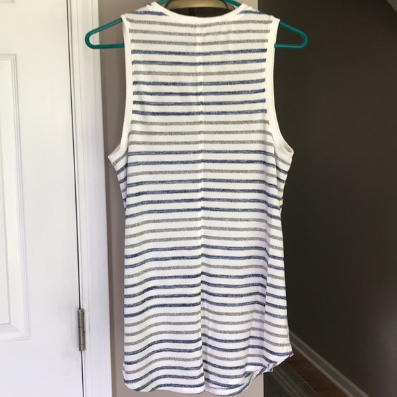 Merona White Gray and blue knit tank top - Picture 5 of 7